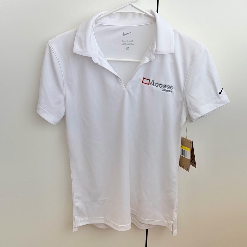 Nike Ladies Move To Zero Dri Fit Golf White Polo Shirt Top